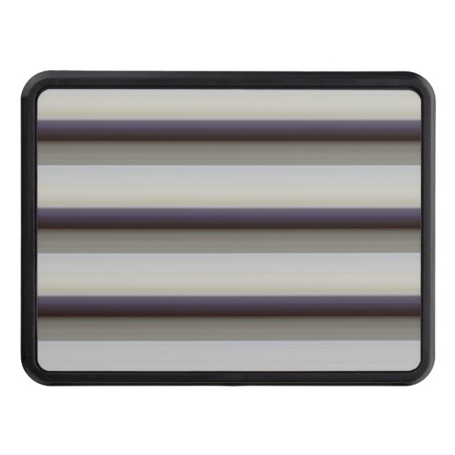 Cute vintage gray blue stripes  hitch cover (Front)