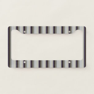 Cute vintage gray blue stripes  license plate frame