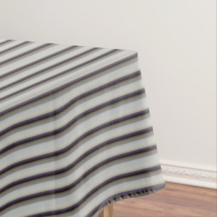 Cute vintage gray blue stripes  tablecloth