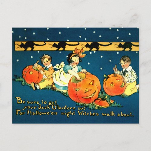 Cute Vintage Halloween Postcard