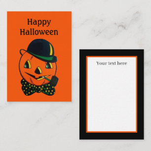 cute vintage Halloween pumpkin add text Note Card