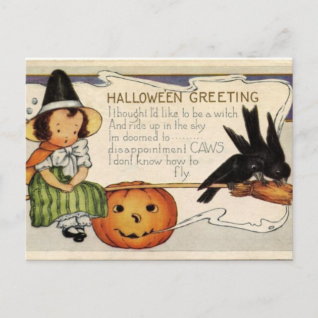 Postcard　Cute　Halloween　Vintage　Happy　Greeting　Zazzle