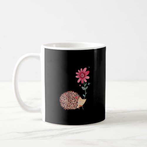 Cute Vintage Hedgehog  Flower Art  Gift Coffee Mug