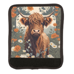 Cute Vintage Highland Cow  Luggage Handle Wrap