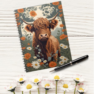 Cute Vintage Highland Cow  Notebook