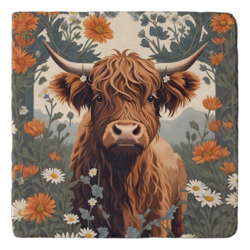 Cute Vintage Highland Cow  Trivet