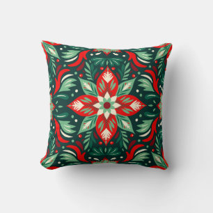 Cute Vintage Inspired Abstract Art Floral Pattern Throw Pillow