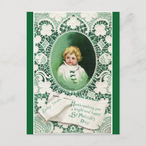 Cute Vintage Irish Baby Postcard