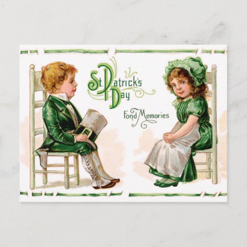 Cute Vintage Irish St Patricks Day Postcard