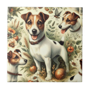 Cute Vintage Jack Russell Terrier Ceramic Tile