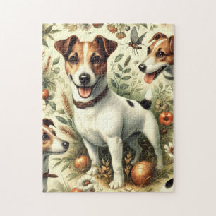 Cute Vintage Jack Russell Terrier Jigsaw Puzzle
