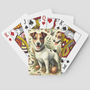 Cute Vintage Jack Russell Terrier Poker Cards