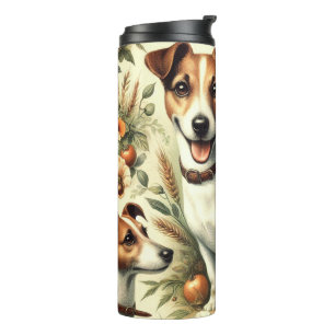 Cute Vintage Jack Russell Terrier Thermal Tumbler