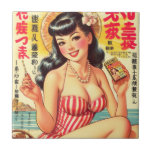 Cute Vintage Japanese Girl Ceramic Tile<br><div class="desc">Cute Vintage Japanese Girl</div>