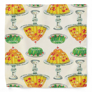 Cute Vintage Jello Mold Pattern Bandana