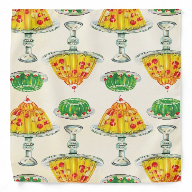 Cute Vintage Jello Mold Pattern Bandana (Front)