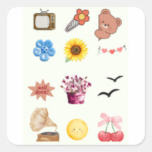 Cute Vintage journal Sticker Collage