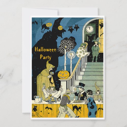 Cute Vintage Kids Halloween Party Invitation