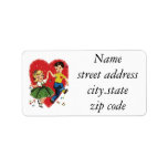 Cute vintage kids Valentine Label