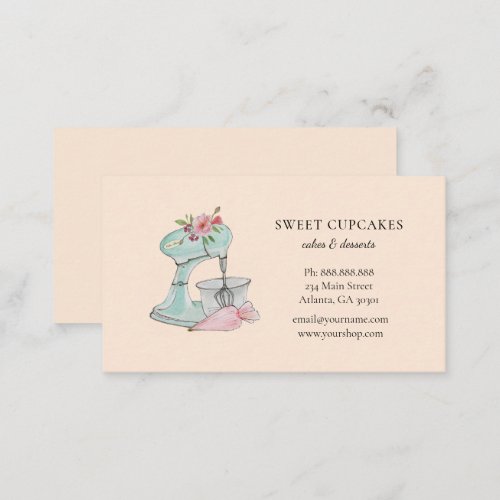 Cute vintage Kitchen mixer bakery  Business Card