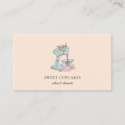 Cute Vintage Kitchen mixer bakery  Business Card