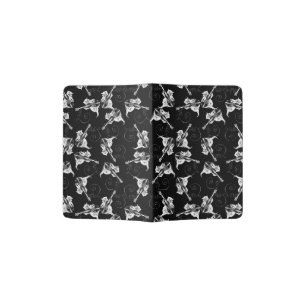 Cute Vintage Kitten with Violin Pattern Music Cats Passport Holder
