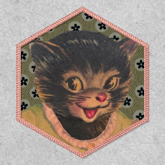 Cute Vintage Kitty Cat Embroidered Patch