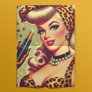 Cute Vintage Leopard Print Girl Tissue Paper