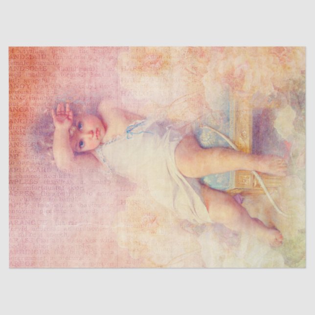 Cute vintage little angel tissue paper (Front)