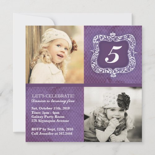 Cute Vintage Little Girls Birthday Invitation