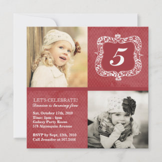 Cute Vintage Little Girls Birthday Invitation