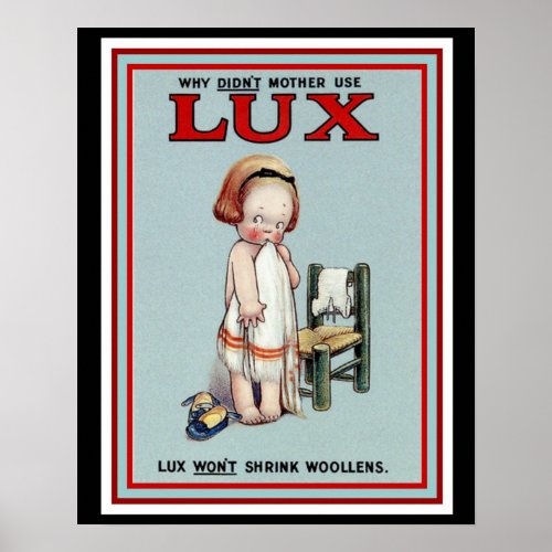 Cute Vintage Lux Ad Poster 16 x 20