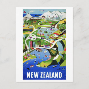 Cute Vintage New Zealand Travel Postcard