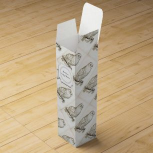Cute Vintage Owl Pattern Wine Box