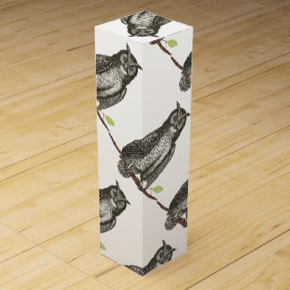 Cute Vintage Owl Pattern Wine Box