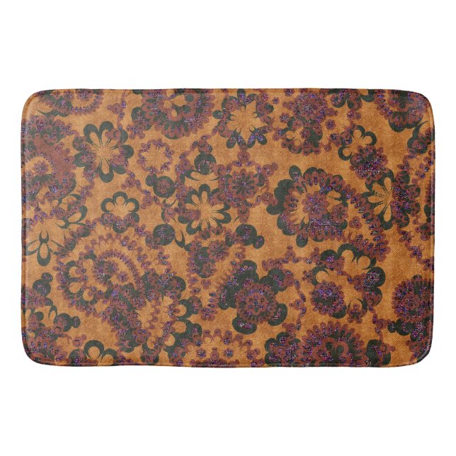 Cute vintage paisley seamless patterns design bathroom mat (Front)