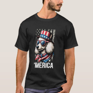 Cute Vintage Patriotic Poodle Dog Retro 4th Of Jul T-Shirt