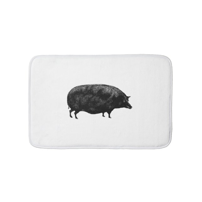 Cute Vintage Pig Bathroom Mat (Front)