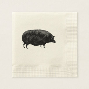 Cute Vintage Pig Napkins
