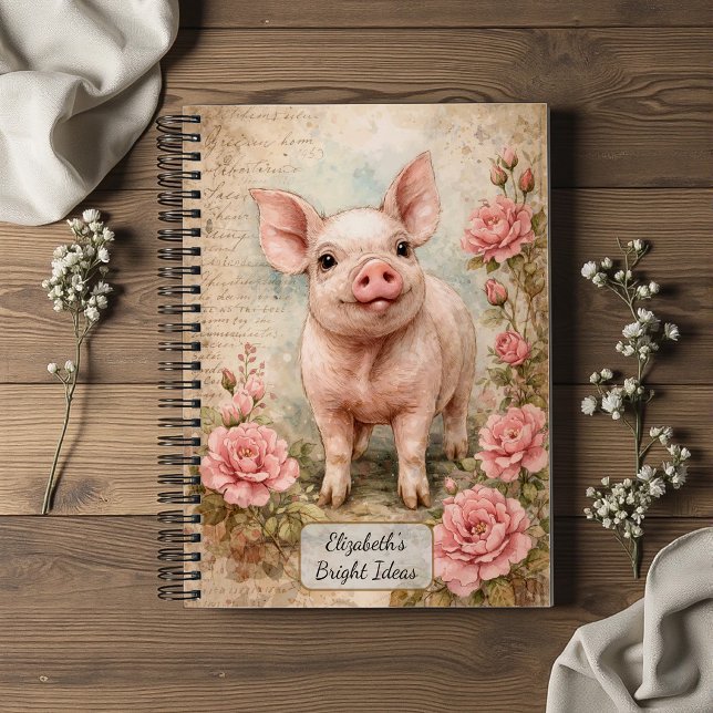Cute Vintage Piglet Notebook (Creator Uploaded)