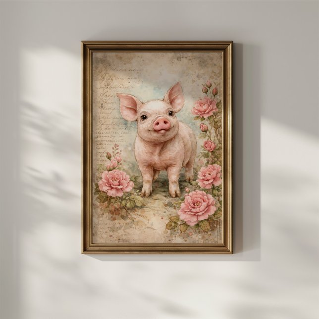 Cute Vintage Piglet Poster (Creator Uploaded)