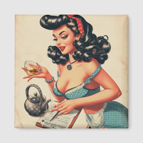 Cute Vintage Pin Up Design Magnet