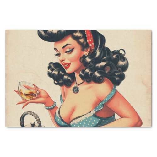 Cute Vintage Pin Up Design Tissue Paper