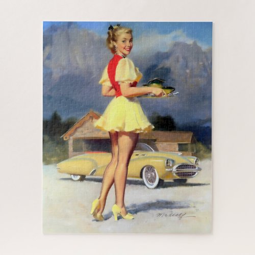 Cute  Vintage Pin Up Girl  Jigsaw Puzzle