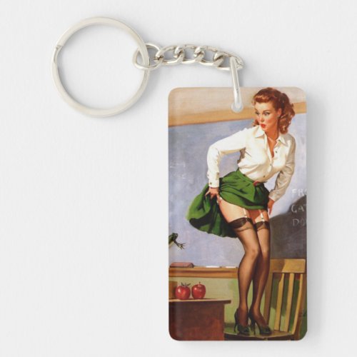 Cute Vintage Pin Up Girl Keychain 