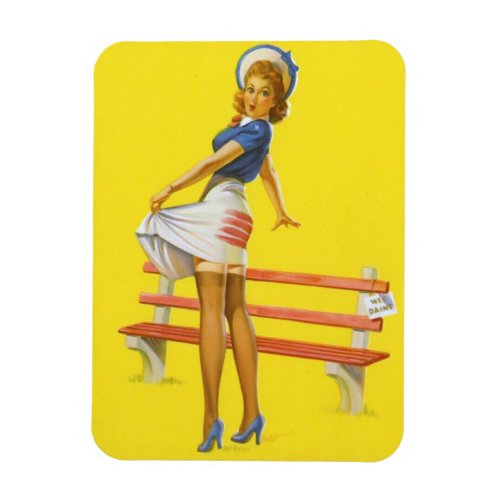 Cute Vintage Pin Up Girl Magnet
