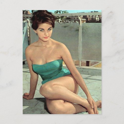 Cute Vintage Pin up Girl  Swimsuit Photo Postcard