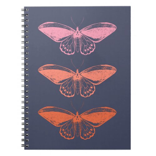 Cute Vintage Pink Butterfly Illustration Notebook