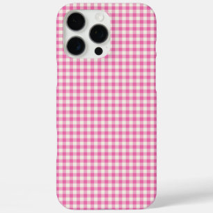 Cute Vintage Pink Gingham Plaid Pattern iPhone 16 Pro Max Case