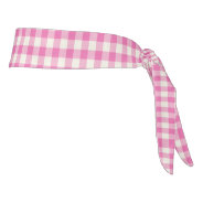Cute Vintage Pink Gingham Plaid Pattern Tie Headband at Zazzle